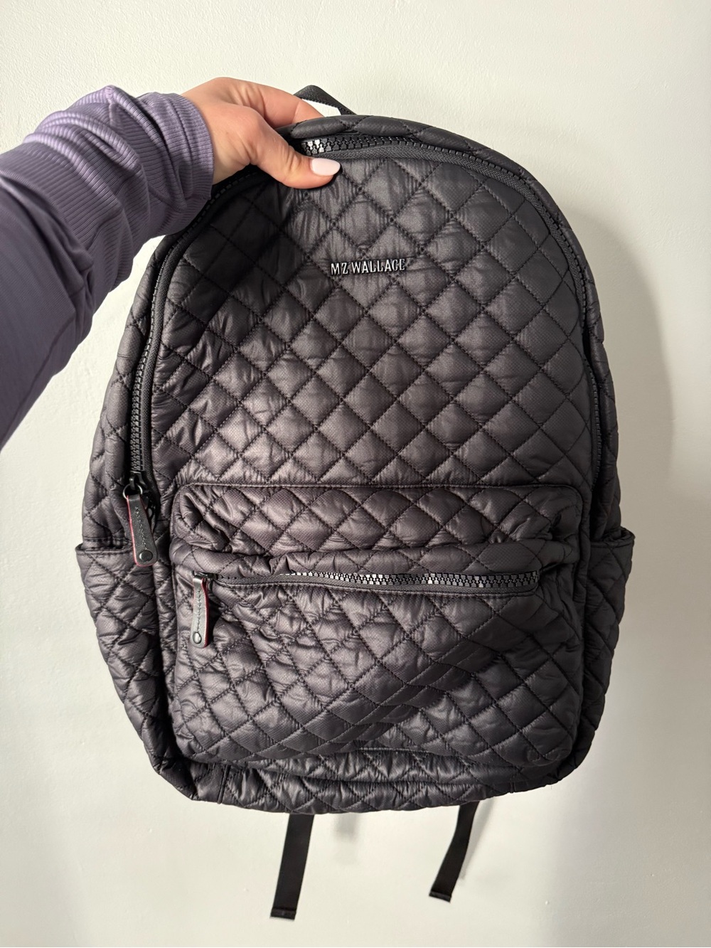 MZ Wallace Quilted Black Nylon Backpack
